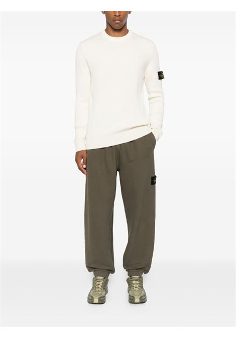 pantalone brushed organic cotton fleece uomo verde militare STONE ISLAND | K2S15 6200004 S0A20V0054